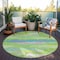 Homeroots 8' Lime Green And Sky Blue Round Abstract Washable Indoor Outdoor Area Rug 612517 - alternate 2