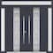 Vdomdoors Metal Double Doors Deux 0757 Gray Graphite Frosted Glass 2 Sidelights and Top Transom Entry Modern DEUX0757DEXD-GRE-W14+72+14xH96+14-RH-I - alternate 1