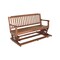 Homeroots 60in Brown Solid Teak Outdoor Glider Bench 476413 - alternate 1