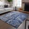 Homeroots 9' X 12' Denim Blue And Navy Blue Abstract Washable Indoor Outdoor Area Rug 577930 - alternate 3