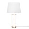 Homeroots 23" Clear Metal Cylinder USB Table Lamp With White Empire Shade 548265 - alternate 1