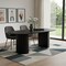 Homeroots 86" Black Wood Double Pedestal Base Oval Dining Table 720670 - alternate 2