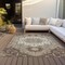 Homeroots 5' X 8' Chocolate Beige And Gray Oriental Washable Indoor Outdoor Area Rug 596621 - alternate 3