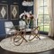 Homeroots 94" Clear And Natural Glass And Solid Wood Pedestal Base Dining Table 283020 - alternate 3