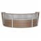 Linea Italia Reception Desk 71 in D X 46 in H, 11.9 ft W X Thermofused Laminate, Walnut, Clear ZUI317 - alternate 1