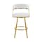 Homeroots 26" White and Gold Faux Leather and Stainless Steel Low Back Counter Height Swivel Bar Chair 569174 - alternate 3