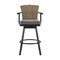 Homeroots 44" Charcoal Metal Swivel Outdoor Bar Height chair with Footrest 571169 - alternate 3