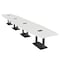 Skutchi Designs Boat Conference Table With Power, 48 in W, 240 in L, White HAR-BOT-48x240-DOU.BK-WA7976-EBLK - alternate 1