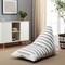 Homeroots 35" Gray And White Fabric Striped Bean Bag Cover 546268 - alternate 2