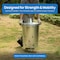 Gardenised Silver Outdoor Galvanized Metal Garden Incinerator Can, for Yard, Patio, and Backyard QI004569 - alternate 2