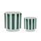 Homeroots Set of Two Green And White Dolomite Striped 4 Ounce Round Pot Planters, 2PK 517987 - alternate 1