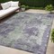 Homeroots 5' X 8' Purple and Green Abstract Washable Non Skid Indoor Outdoor Area Rug 564282 - alternate 1