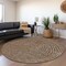 Homeroots 8' Brown Gold And Ivory Round Polka Dot Washable Indoor Outdoor Area Rug 599030 - alternate 2