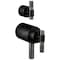 Brizo Litze Tempassure Thermostatic Valve With Diverter Trim Handle Kit, T-Lever Matte Black/Luxe Steel HL7533-BLSL - alternate 1