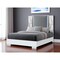 Homeroots White and Gray Faux Marble And Upholstery Lighted Queen Bed Frame 564755 - alternate 1