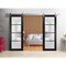 Sartodoors Sturdy Double Barn Door with Frosted Glass Planum 2132 Black 64x84 (2* 32x84) Solid Core PLANUM2132DB-S-BLK-64 x 84 (2* 32x84) - alternate 2
