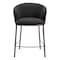 Homeroots 26" Black and Bronze Shearling and Steel Counter Height Bar Chair 555755 - alternate 3
