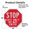 Signmission Stop Exit Only Do Not Enter, 18 Inch X 18 Inch, Vinyl Decal OC-D-18-10 - alternate 3