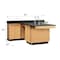 Diversified Spaces Perimeter Workstation, Oak, Wood Frame, 90 in W, Red 2844K - alternate 2
