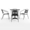 Flash Furniture Lila 27.5in Black Square Aluminum Indoor-Outdoor Table Set with 4 Black Slat Back Chairs TLH-ALUM-28SQ-017BK4-GG - alternate 5