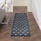 Homeroots 8' Ivory And Navy Blue Geometric Indoor Outdoor Runner Rug 572794 - alternate 3