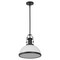 Jonathan Y Homer 13" 1-Light Modern Industrial Metal LED Dome Pendant, White/Matte Black JYL9536E - alternate 4