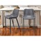 Homeroots Set of Two 26" Dark Gray And Black Faux Leather And Steel Counter Height Bar Chairs 555678 - alternate 3