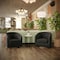 Flash Furniture Dean Club Style Commercial Barrel Accent Armchair, 360 Degree Swivel Metal Base and Sloped Armrests BS-AC22-064-BLKPU-GG - alternate 4