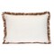Homeroots 14" X 20" Brown and White Cotton Lumbar Throw Pillow with Fringe 529245 - alternate 2