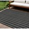 Homeroots 9' X 12' Black And Ivory Striped Washable Indoor Outdoor Area Rug 595851 - alternate 1