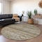 Homeroots 8' Brown Tan And Black Round Floral Washable Indoor Outdoor Area Rug 606178 - alternate 3