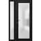 Vdomdoors Front Exterior Prehung FiberGlass Door Frosted Glass / Manux 8102 Matte Black / Sidelight Exterior MANUX8102EXD-BLK-W30+14 x H80-RH - alternate 1
