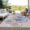 Homeroots 9' X 12' Beige Blue and Gold Faux Bois Washable Non Skid Indoor Outdoor Area Rug 564399 - alternate 2