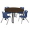 Regency Round Kee Mobile Adjustable Classroom Table W/ 4 Andy Chairs, 48 in W, 48 in L, Neo Walnut TB48RNDNWAPCBK45NV - alternate 1