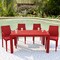 Leisuremod Weave Mace Indoor/Outdoor Arm Chair, Red, 4PK MCA19R4 - alternate 2