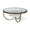 Homeroots 36" Brown and Gold Wood and Metal Round Coffee Table With Shelf 376276 - alternate 4