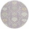 Homeroots 8' Lavender Gold And Green Round Damask Washable Indoor Outdoor Area Rug 599432 - alternate 3