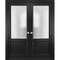 Sartodoors Solid Interior French Double Doors 36 x 84 inches, Lucia 22 Matte Black with Rain Glass, Wood Soli LUCIA22DD-BLK-3684 - alternate 1