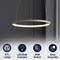 Jonathan Y Brice 15.75" Modern Contemporary Metal Round Dimmable Integrated LED Pendant, Gray JYL7202E - alternate 2