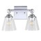 Jonathan Y Marion 12.75" 2-Light Hurricane Metal/Seeded Glass LED Vanity Light, Chrome JYL7433A - alternate 2