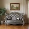 Homeroots 70in Silver And Platinum Faux Leather Loveseat and Toss Pillows 515708 - alternate 4