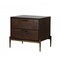 Homeroots 22" Brass Two Drawers Solid Wood Nightstand 473022 - alternate 2