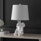 Jonathan Y Kairi 21" Modern Shabby Chic Resin/Iron Happy Elephant LED Kids' Table Lamp with Phone Stand, White JYL4060A - alternate 3
