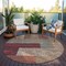 Homeroots 8' Brown And Terra Cotta Round Geometric Washable Indoor Outdoor Area Rug 612438 - alternate 4