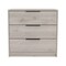Homeroots 28" Light Gray Wood Three Drawer Dresser 477785 - alternate 1