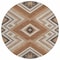 Homeroots 8' Copper Brown And Beige Round Tribal Washable Indoor Outdoor Area Rug 598108 - alternate 2