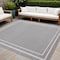Homeroots 5' Gray And Ivory Square Indoor Outdoor Area Rug 545967 - alternate 5