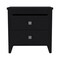 Homeroots 24" Black Wood Two Drawer Nightstand 543673 - alternate 1