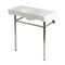 Kingston Brass 36" Ceramic Console Sink with Stainless Steel Legs, 8-Inch, 3-Hole, White/Polished Nickel KVPB36198W86 - alternate 1