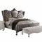 Homeroots 87" X 100" X 75" Velvet Antique Platinum Upholstery Poly Resin California King Bed 348194 - alternate 1